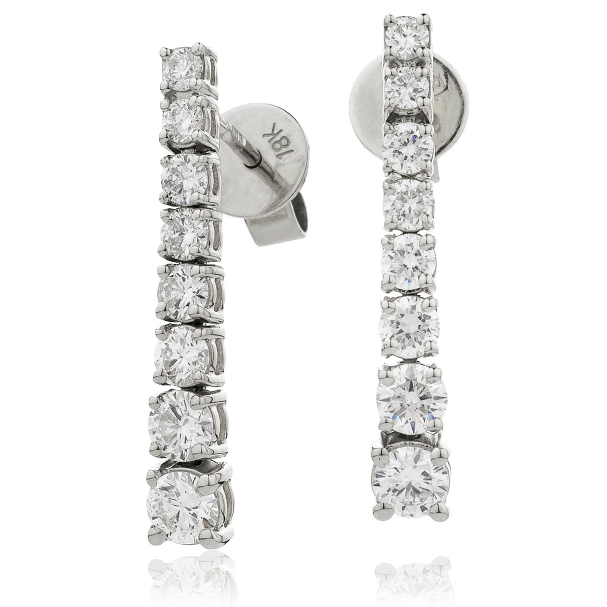 Graduating 8 Stone Drop Diamond Earring view 1