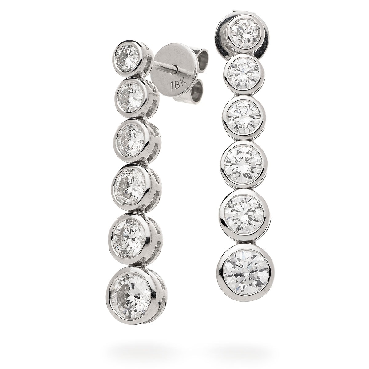 Rubover Set 6 Stone Diamond Drop Earring view 1