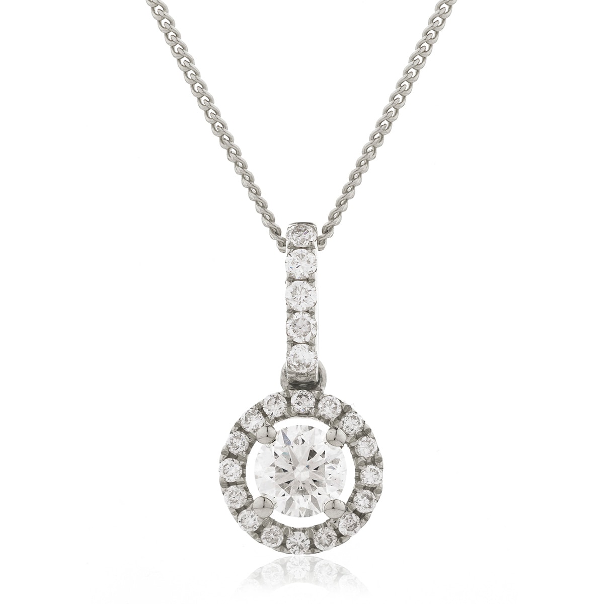 Single Halo With Bail Diamond Pendant view 1