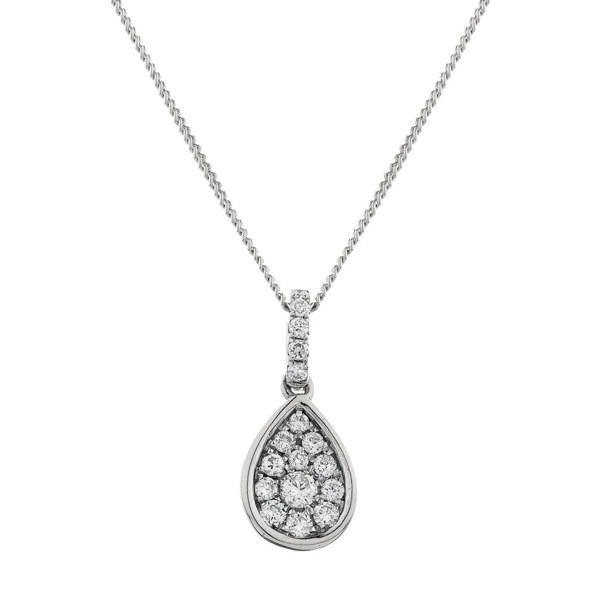 Pear Pave Diamond Necklace view 1