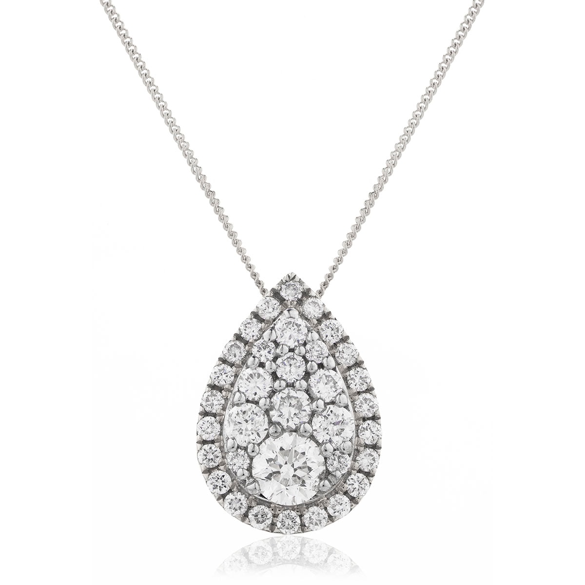 Pear Shaped Small Pave Diamond Pendant view 1