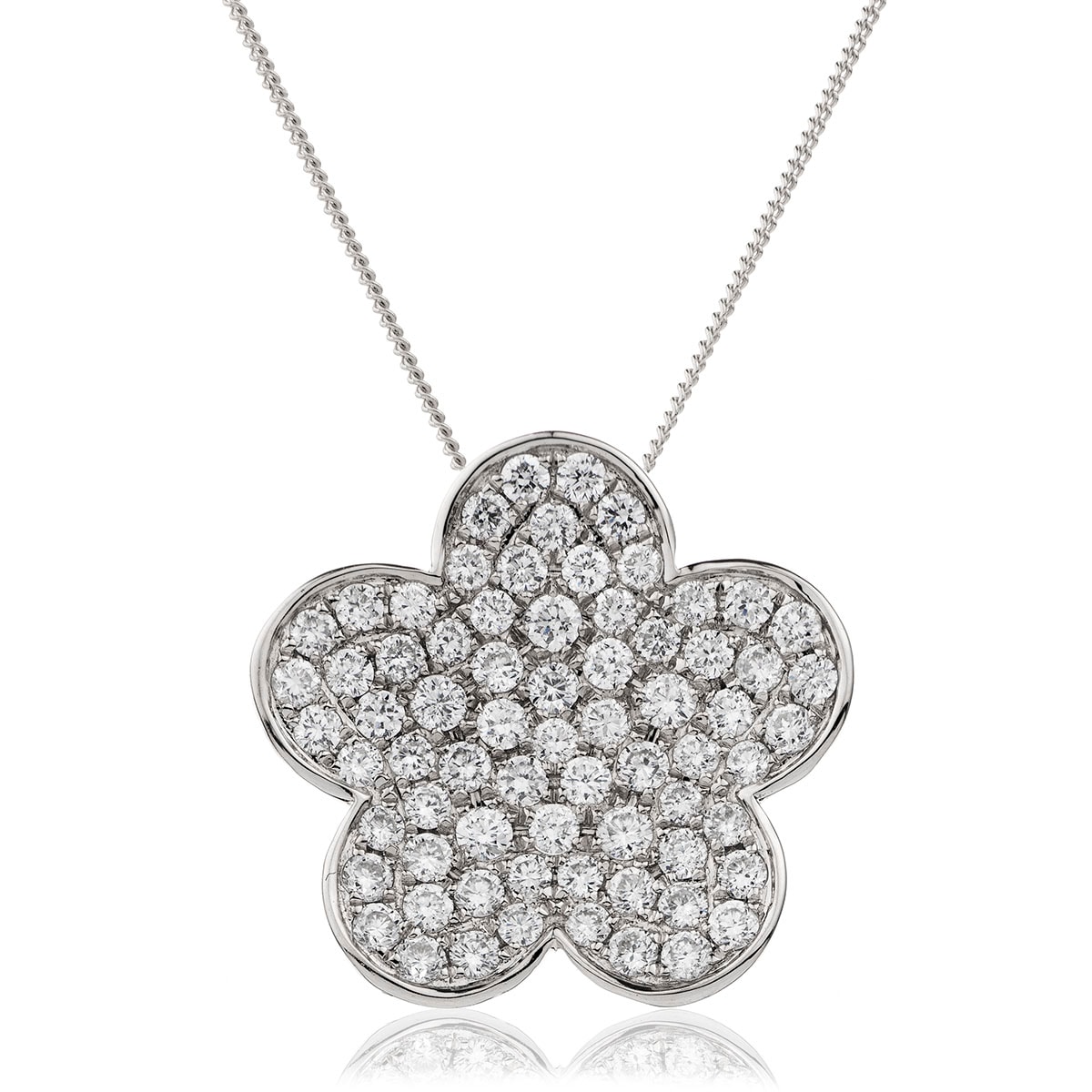 Five Leaf Pave Diamond Necklace view 1