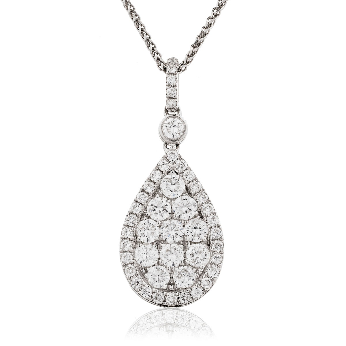 Pear Shaped Large Pave Diamond Pendant