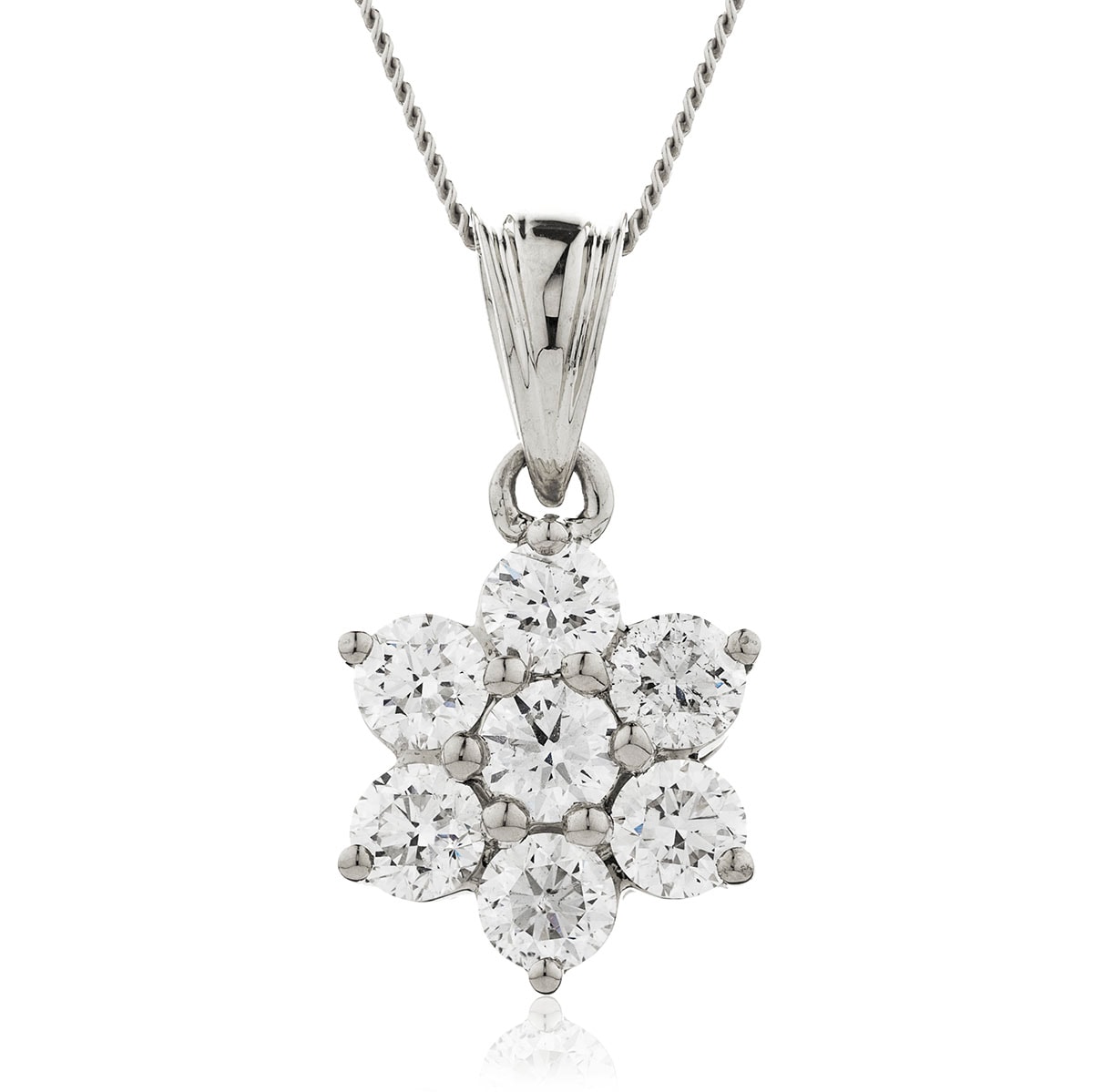 7 Stone Cluster Diamond Pendant view 1