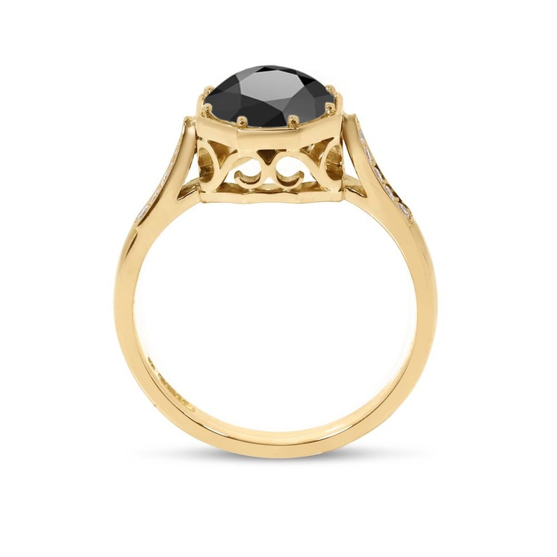 Black Diamond Vintage Engagement Ring view 4