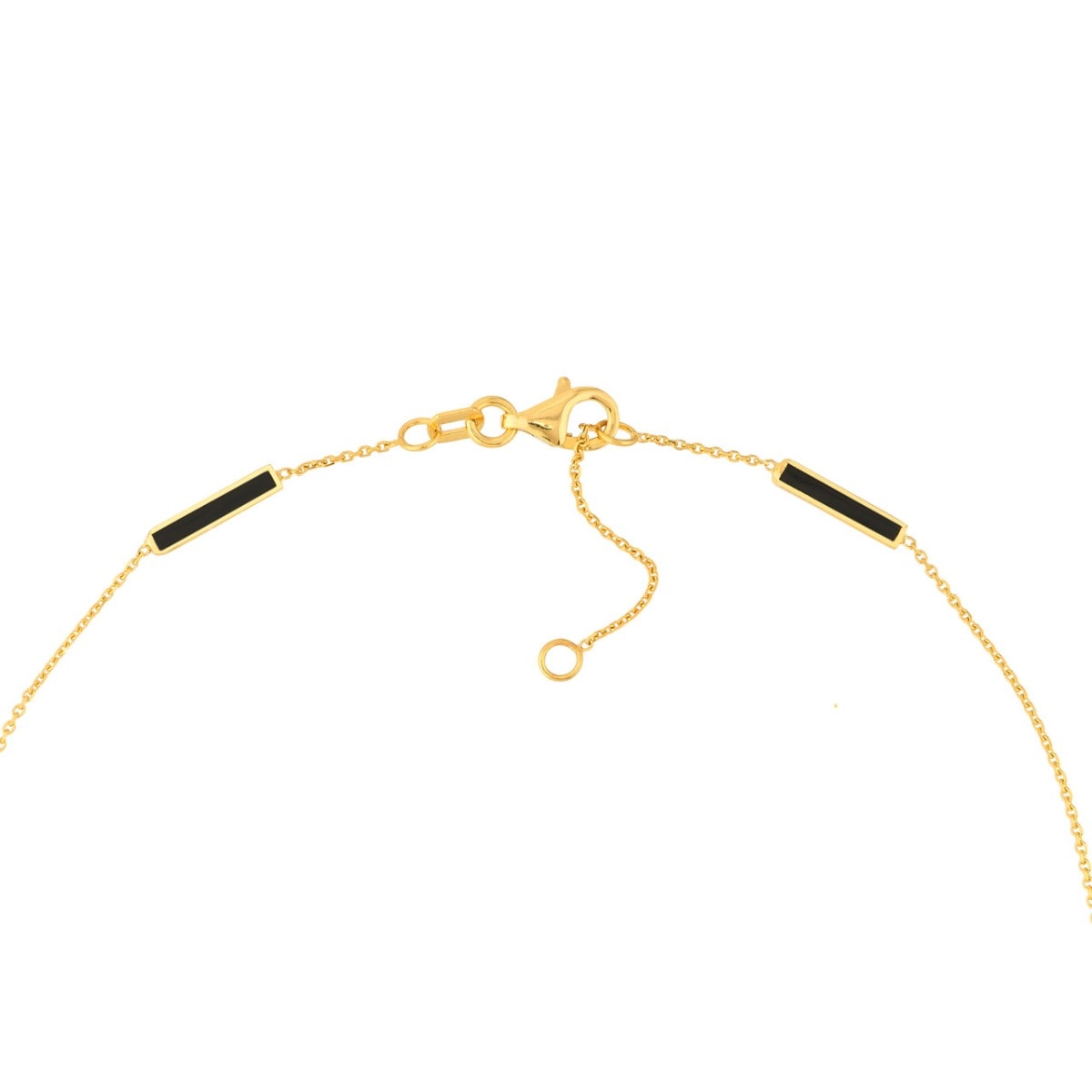 Black Enamel Alternating Gold Bar Anklet view 4