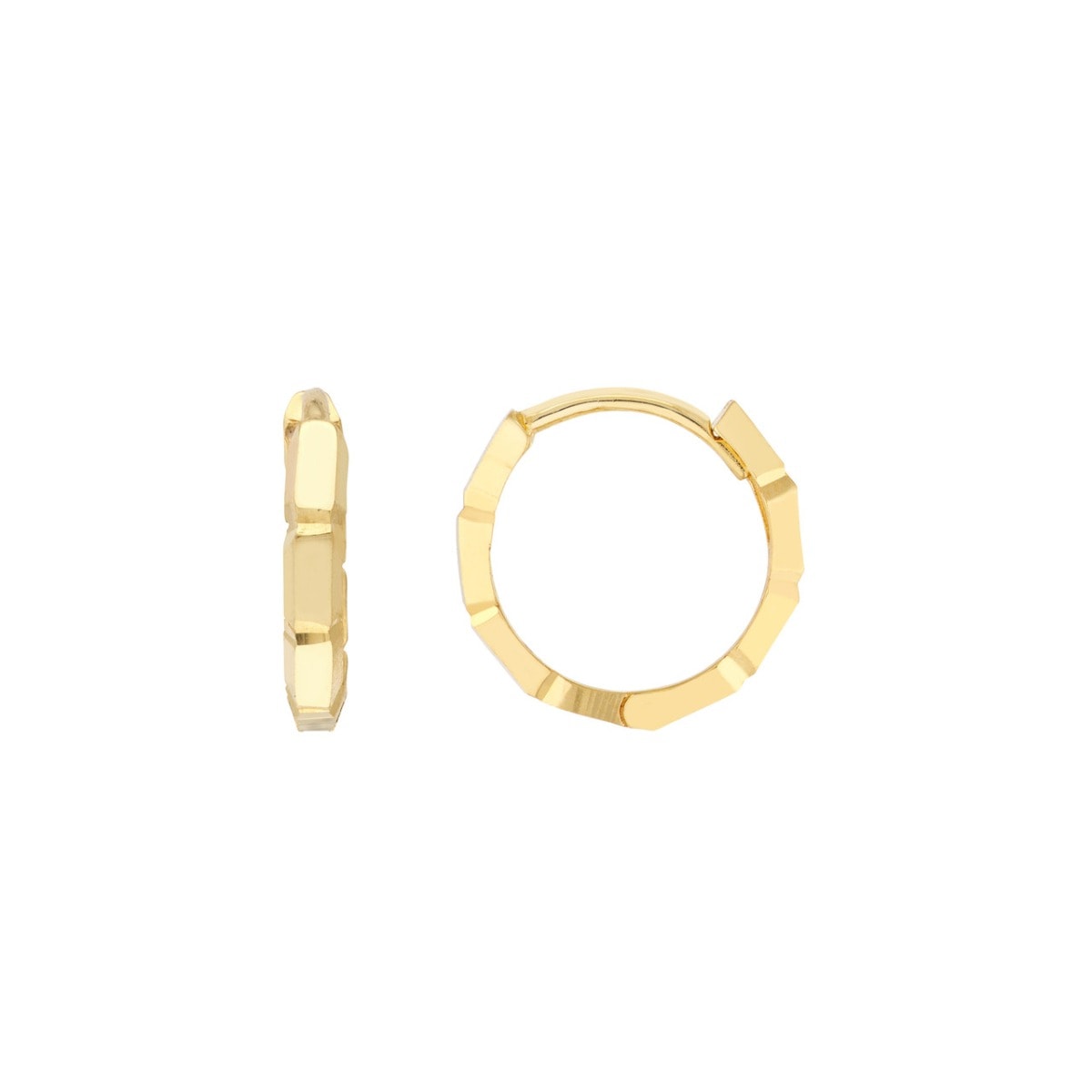 Facet Gold Huggies view 1