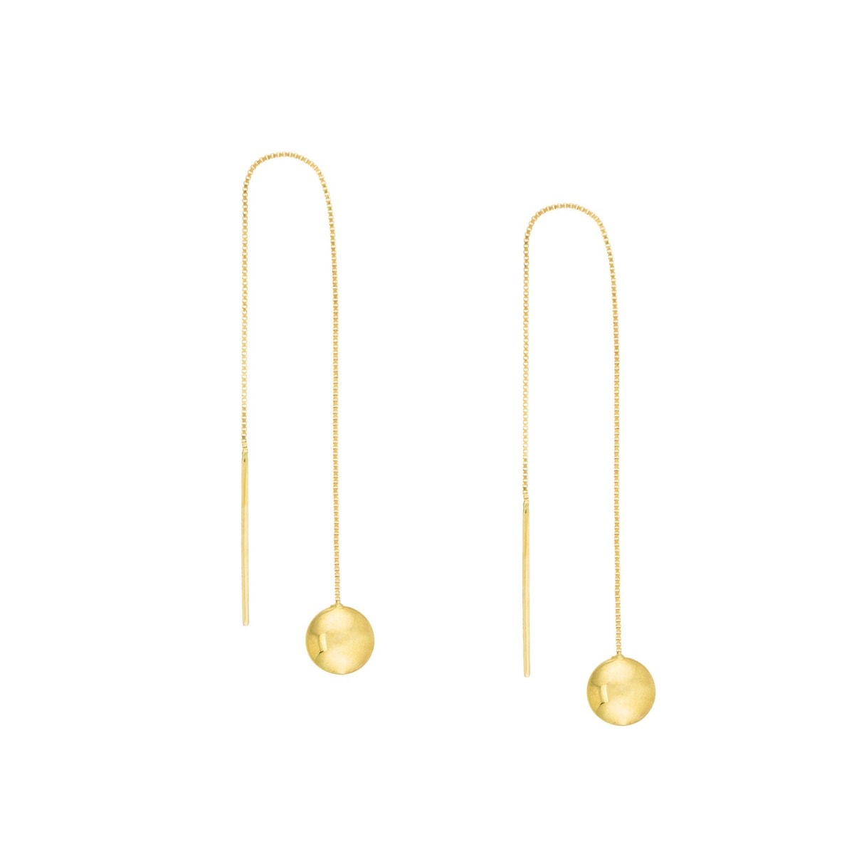 Gold Bombe Disc Threader Earrings view 1