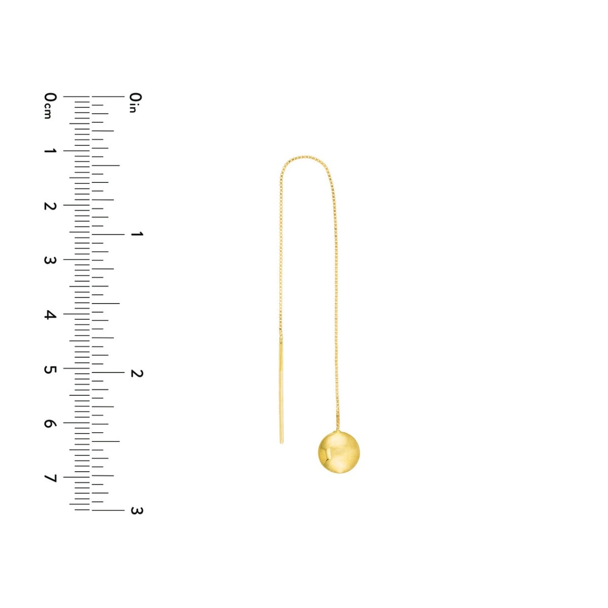 Gold Bombe Disc Threader Earrings view 4