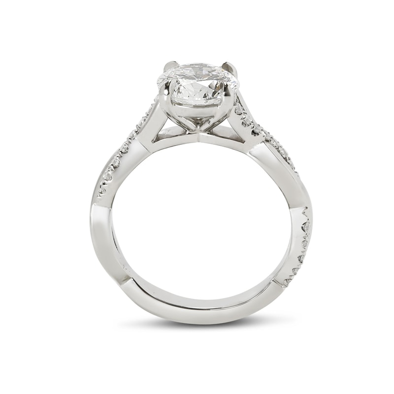 Braided Round Brilliant Lab Grown Diamond Engagement Ring view 4