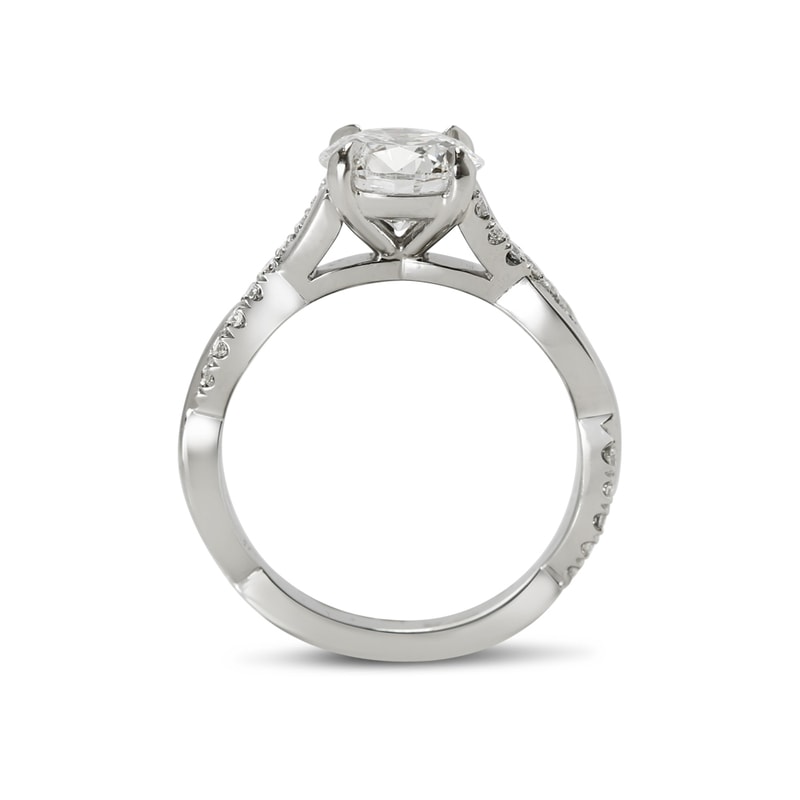 Braided Round Brilliant Diamond Engagement Ring view 3