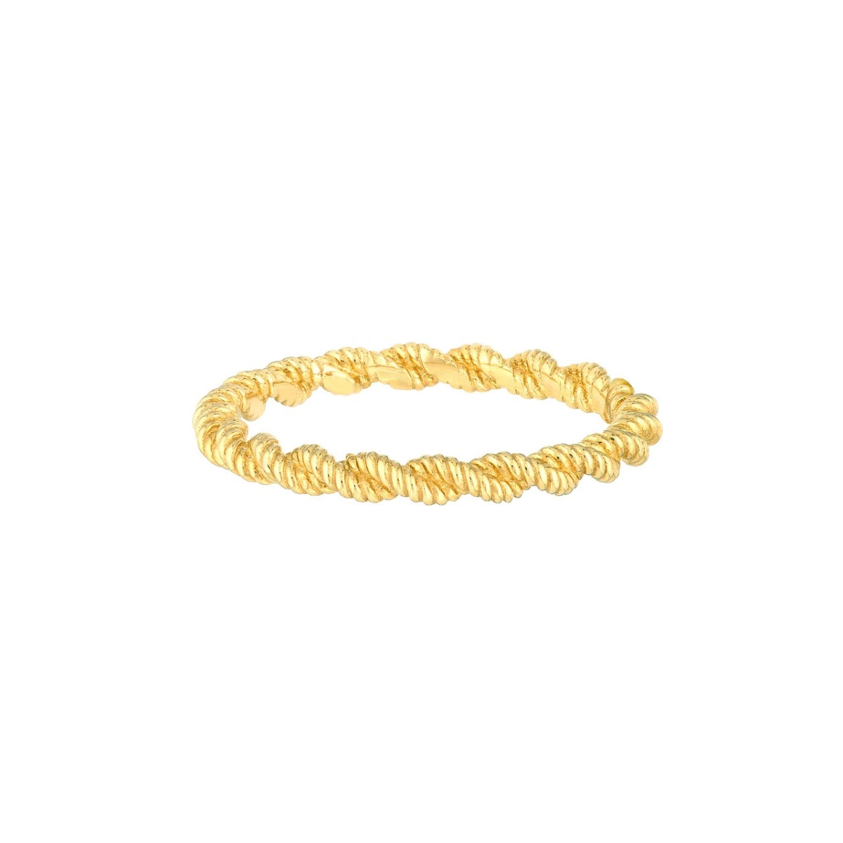Gold Cable Pattern Ring Band view 1