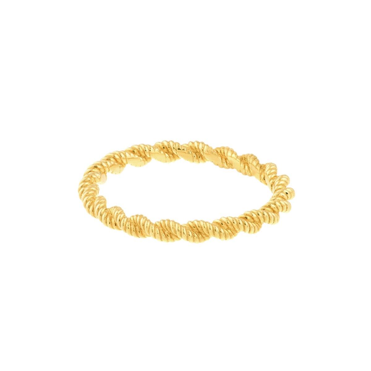 Gold Cable Pattern Ring Band view 3