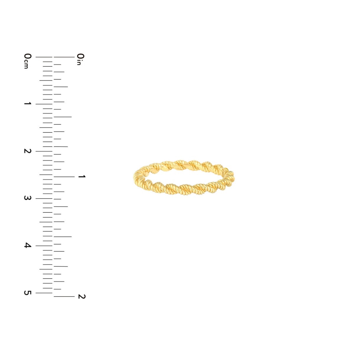 Gold Cable Pattern Ring Band view 4