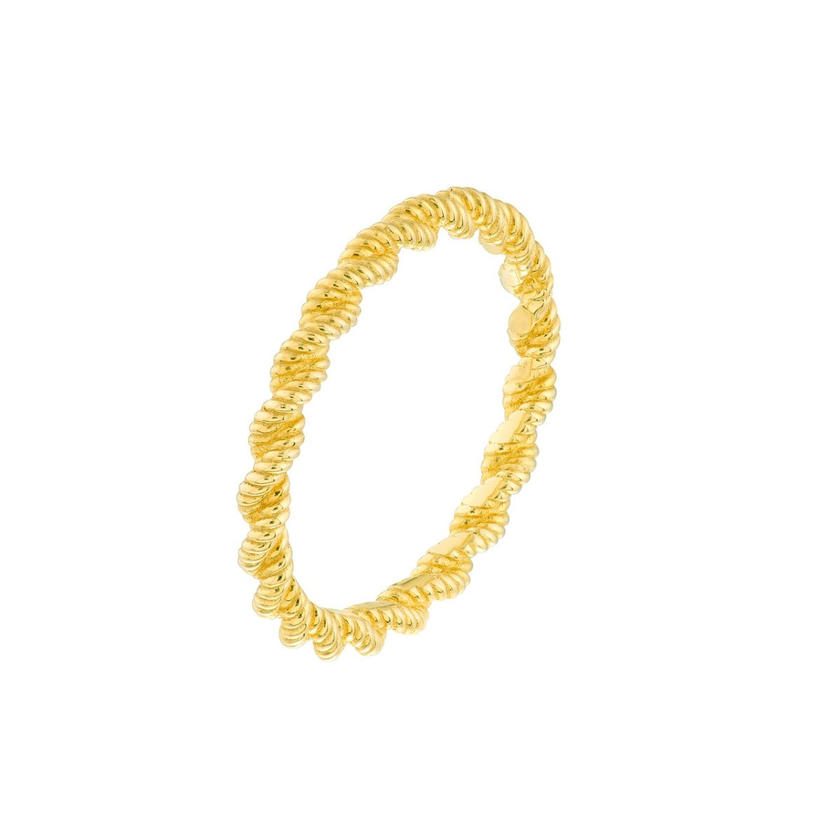 Gold Cable Pattern Ring Band - alternate view