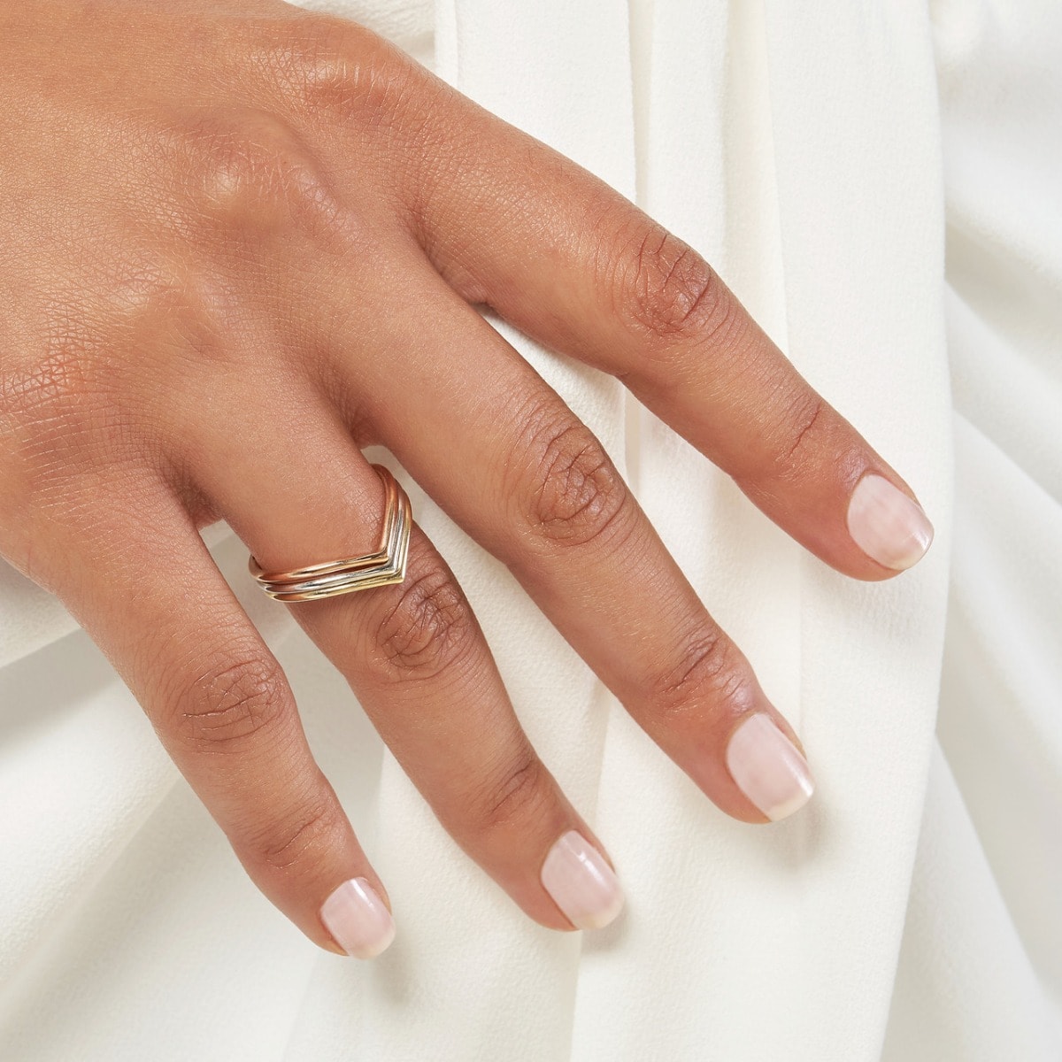 Chevron Gold Ring - alternate view