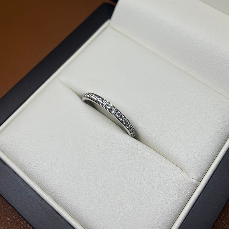 Classic 2.2mm Pave Setting Diamond Wedding Ring view 5