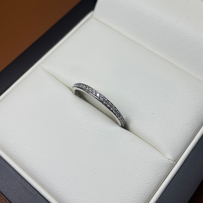 Classic 2mm Pave Setting Diamond Wedding Ring view 3