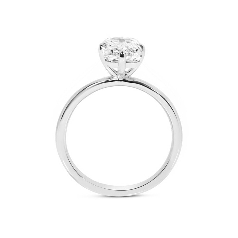 Compass Setting Emerald Shape Lab Grown Platinum Diamond Engagement Ring view 4