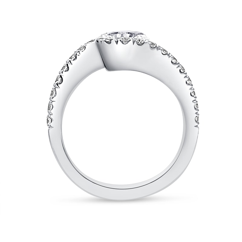 Twist Tension Diamond Set Round Diamond Engagement Ring view 4