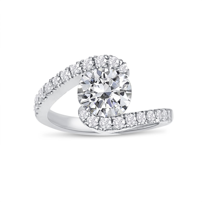Twist Tension Diamond Set Round Diamond Engagement Ring view 3