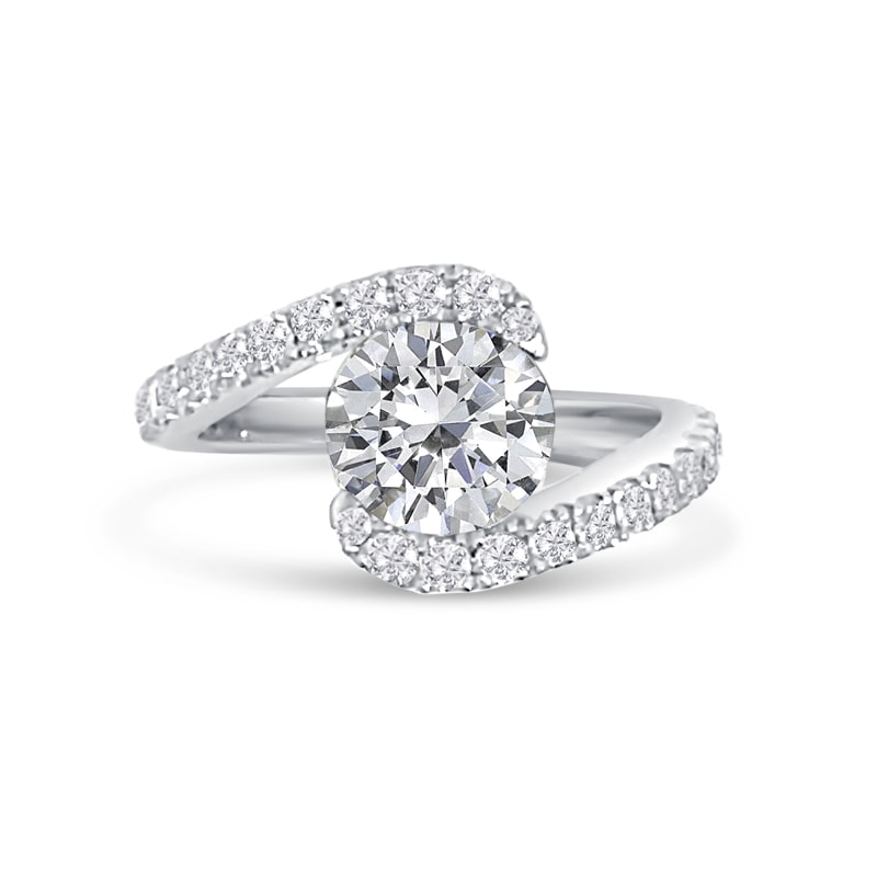 Twist Tension Diamond Set Round Diamond Engagement Ring view 1
