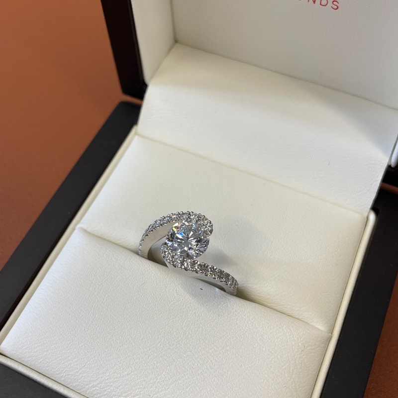 Twist Tension Diamond Set Round Diamond Engagement Ring view 7