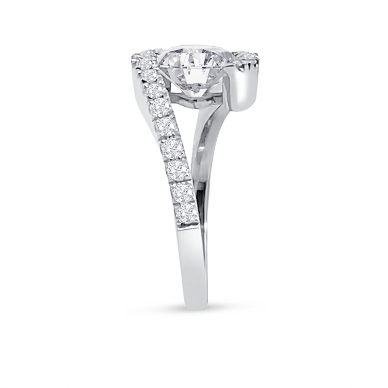 Twist Tension Diamond Set Round Diamond Engagement Ring view 5