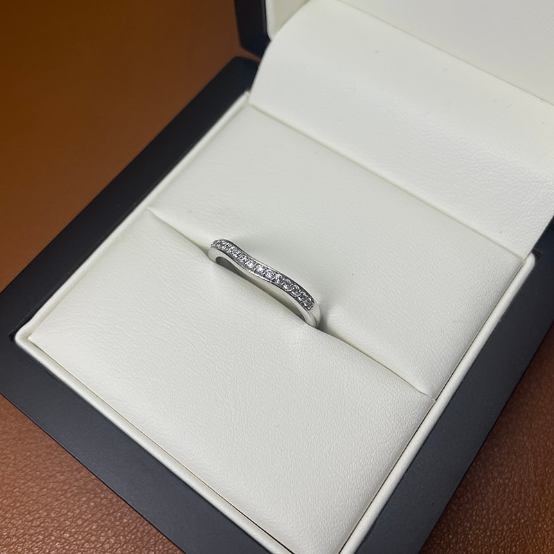 Curved Pave Setting Diamond Wedding Ring view 3