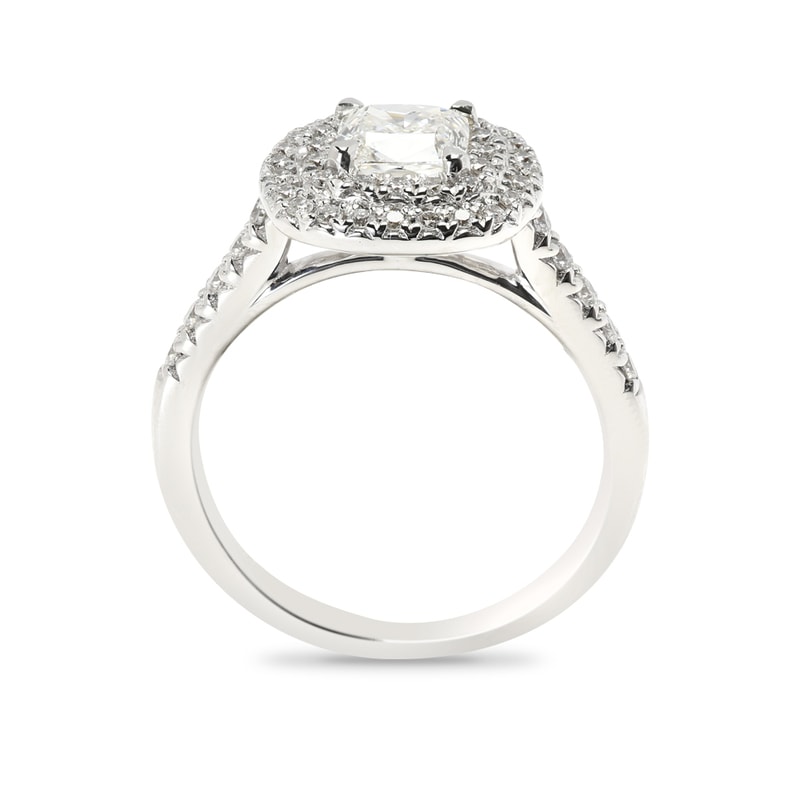 Cushion Shape Lab Grown Diamond Double Halo Engagement Ring view 4
