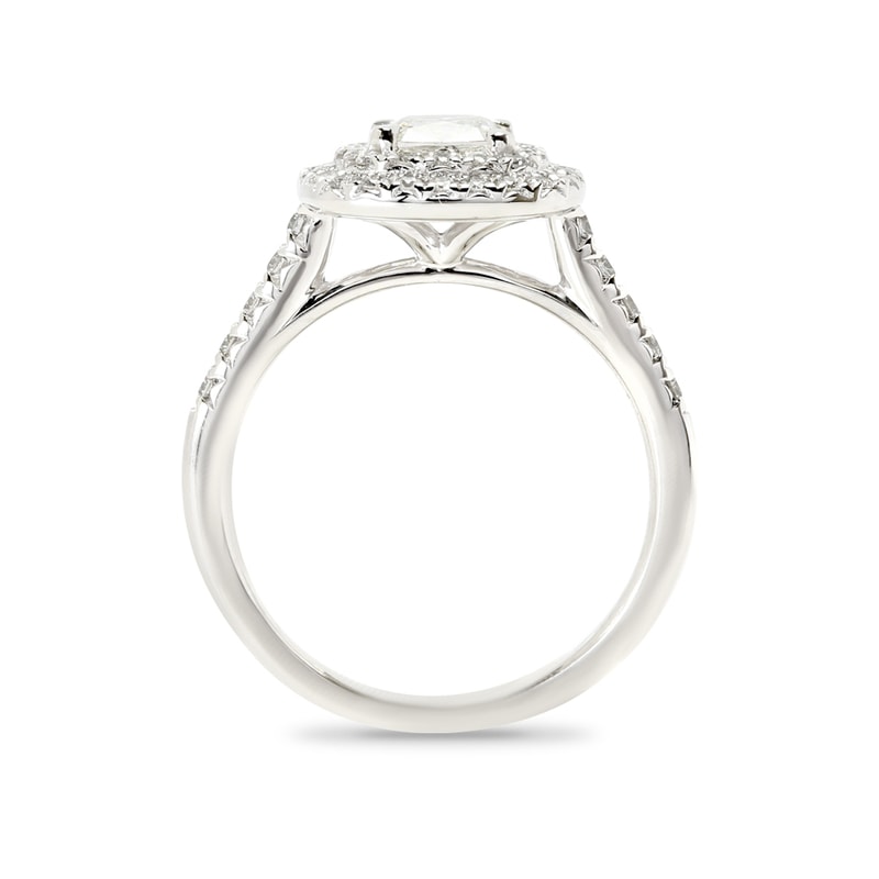 Cushion Shape Lab Grown Diamond Double Halo Engagement Ring view 5