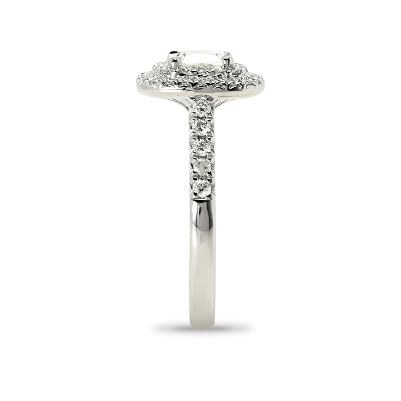 Cushion Shape Lab Grown Diamond Double Halo Engagement Ring view 3