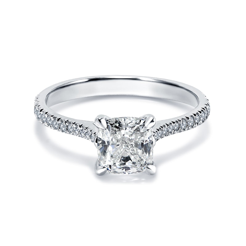 Cushion Shape Micro Set Lab Grown Diamond Ring view 6