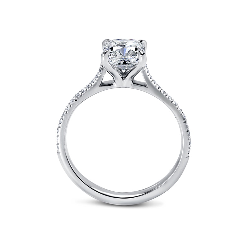 Cushion Shape Micro Set Lab Grown Diamond Ring view 3