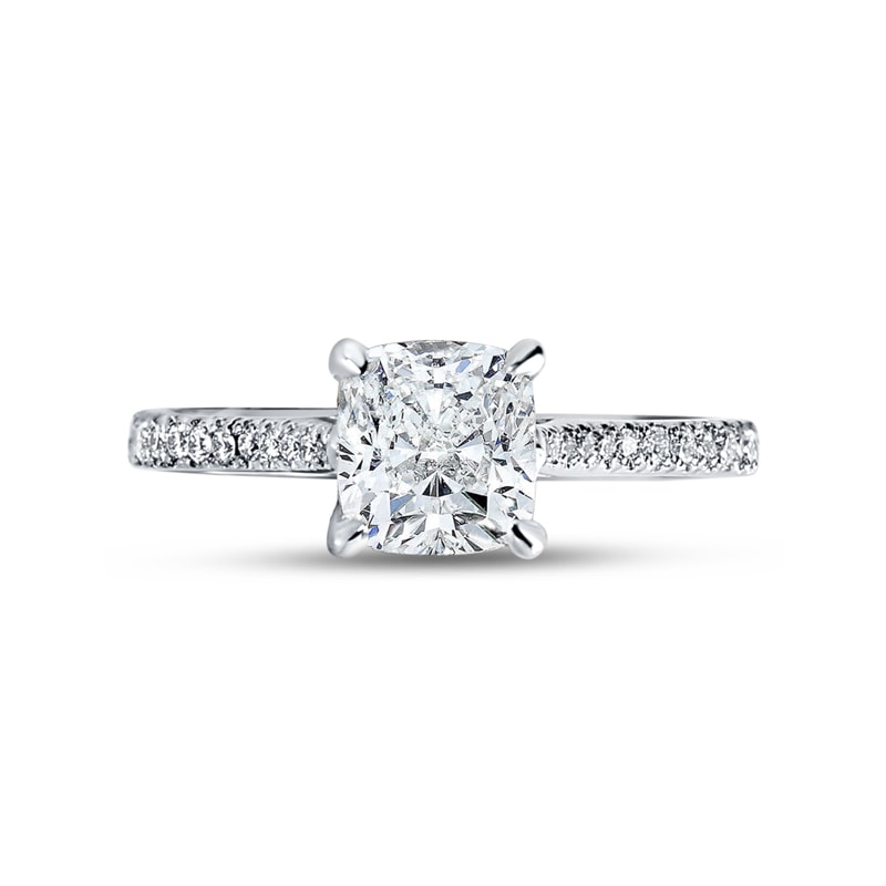 Cushion Shape Micro Set Lab Grown Diamond Ring view 1