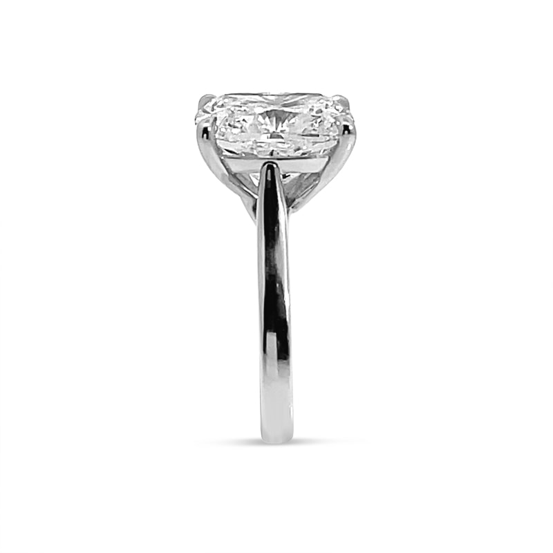 Elongated Large Cushion Solitaire Diamond Engagement Ring view 3