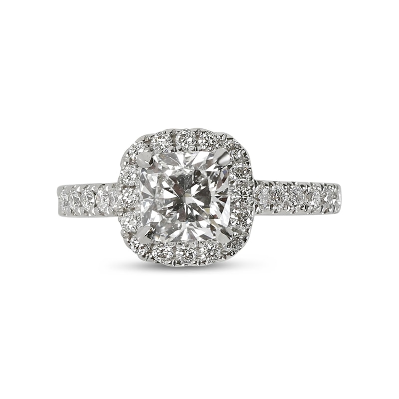 Cushion Shape Halo Diamond Engagement Ring view 1