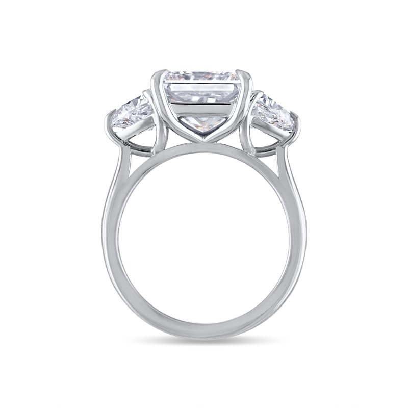 Large Princess Cut Trilliant Trilogy Engagement Ring view 5