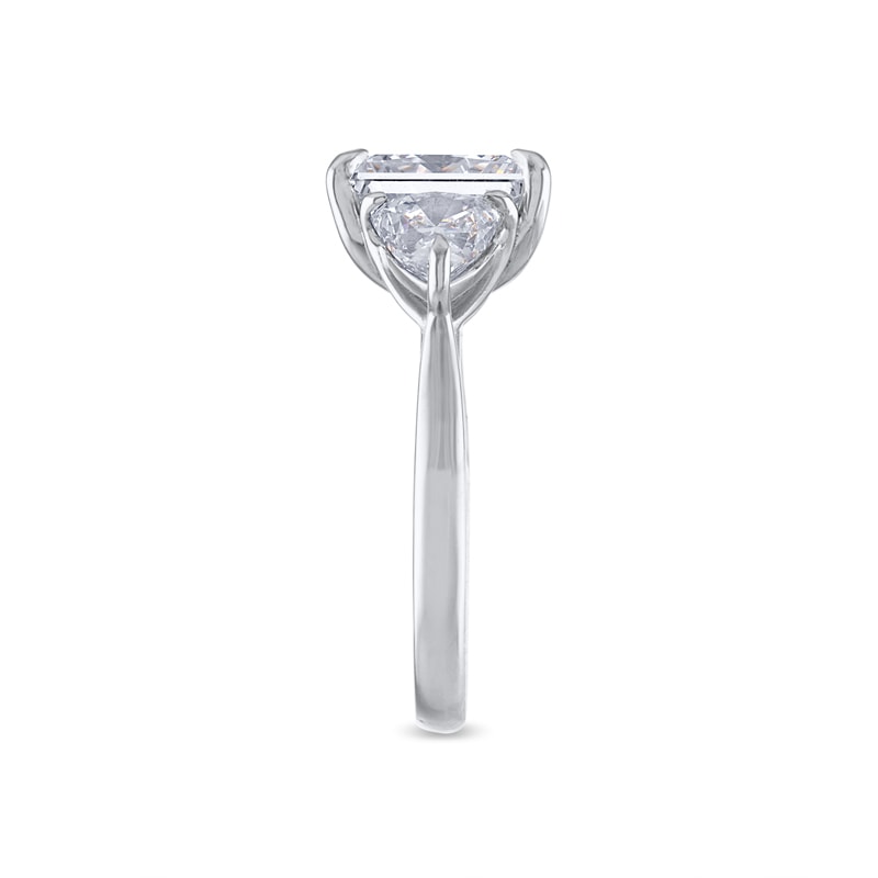 Large Princess Cut Trilliant Trilogy Engagement Ring view 3