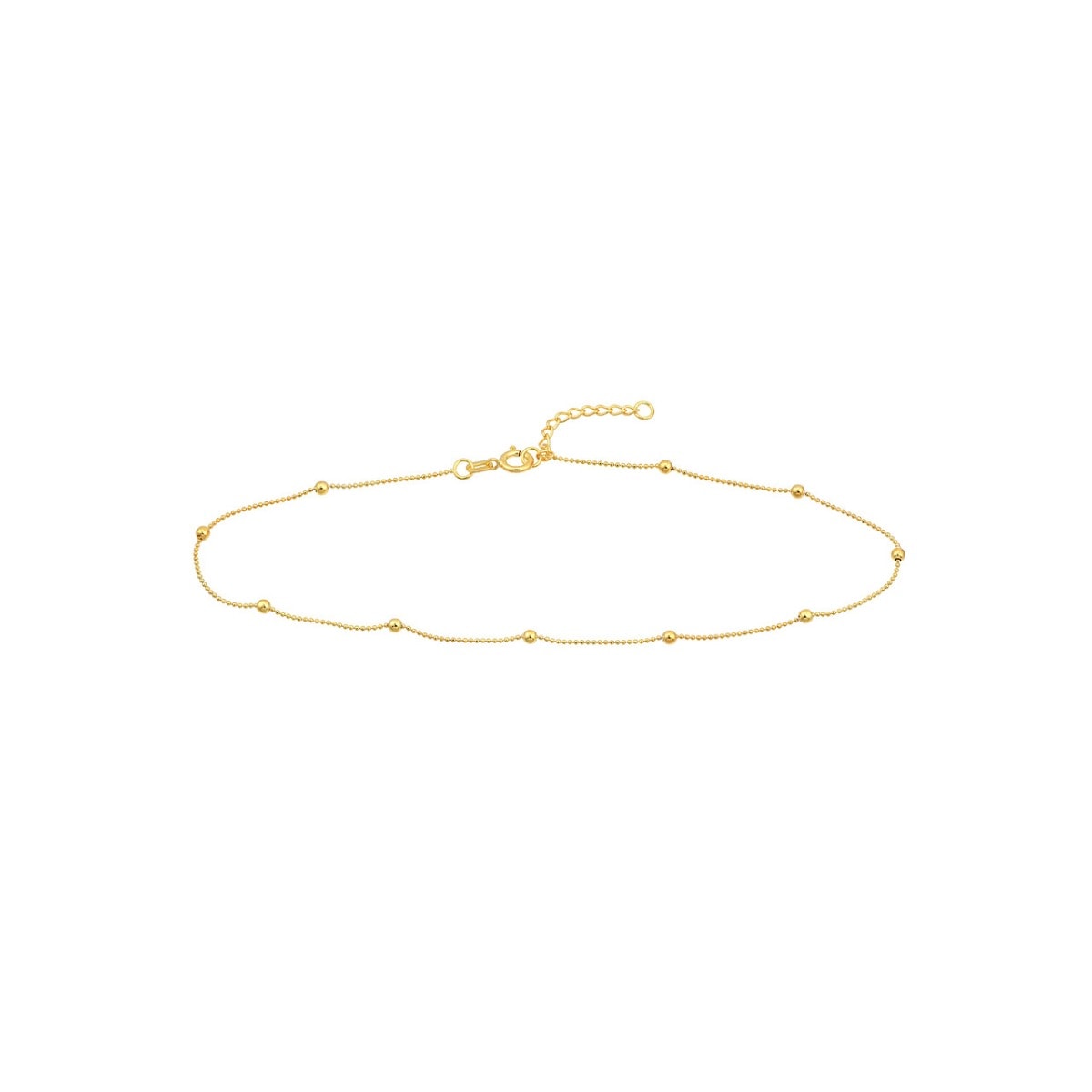 Beads Chain Gold Anklet view 1