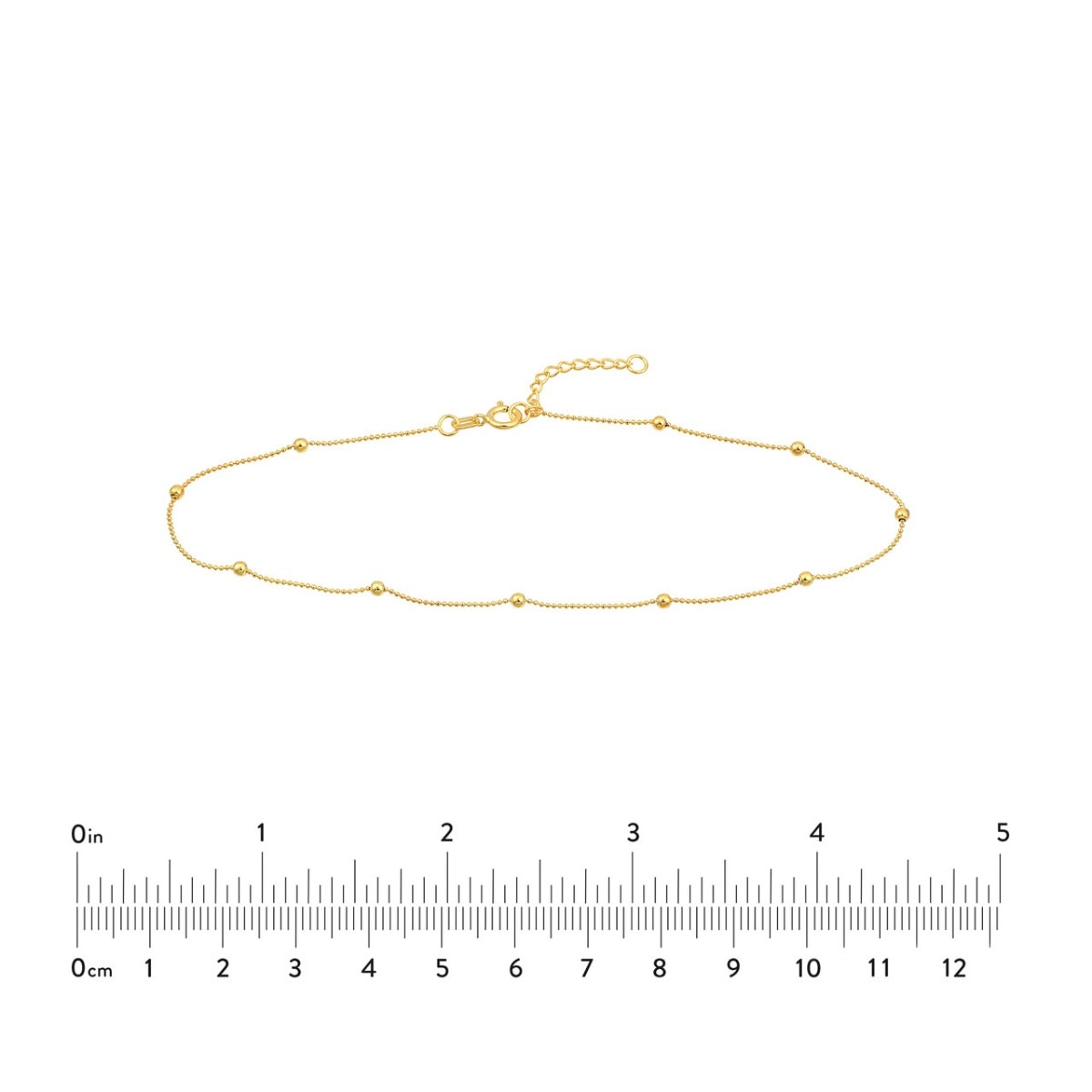 Beads Chain Gold Anklet view 5