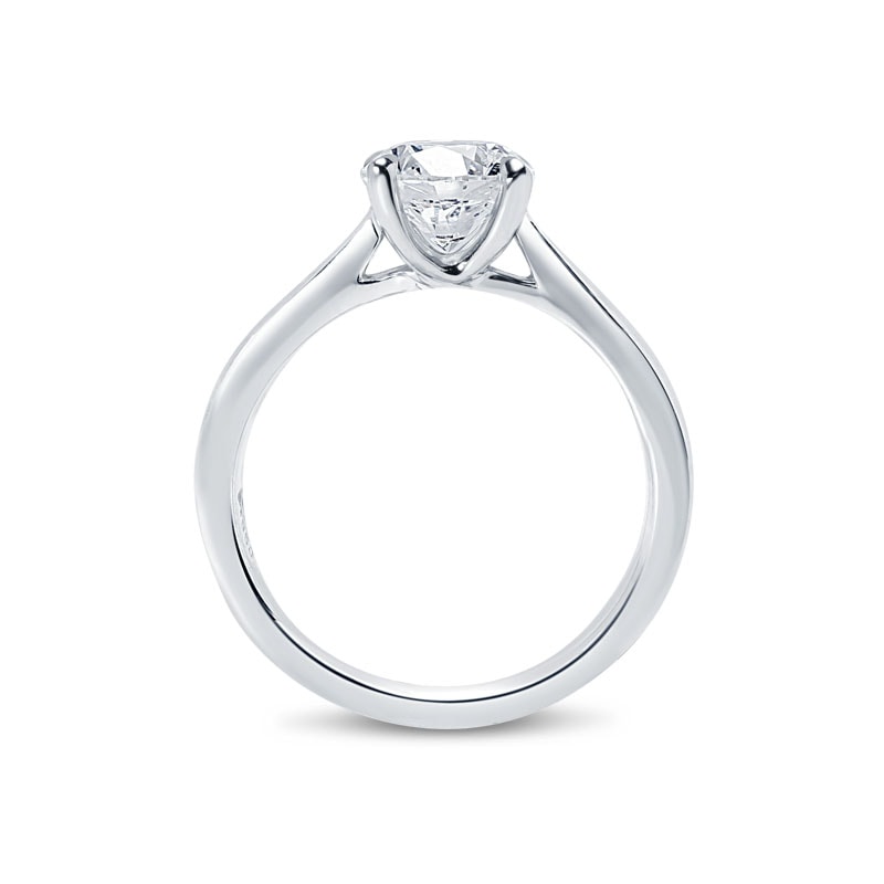 Floating Round Shape Solitaire Diamond Engagement Ring view 5