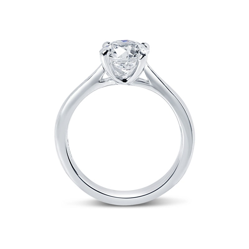 Floating Round Shape Solitaire Diamond Engagement Ring view 3
