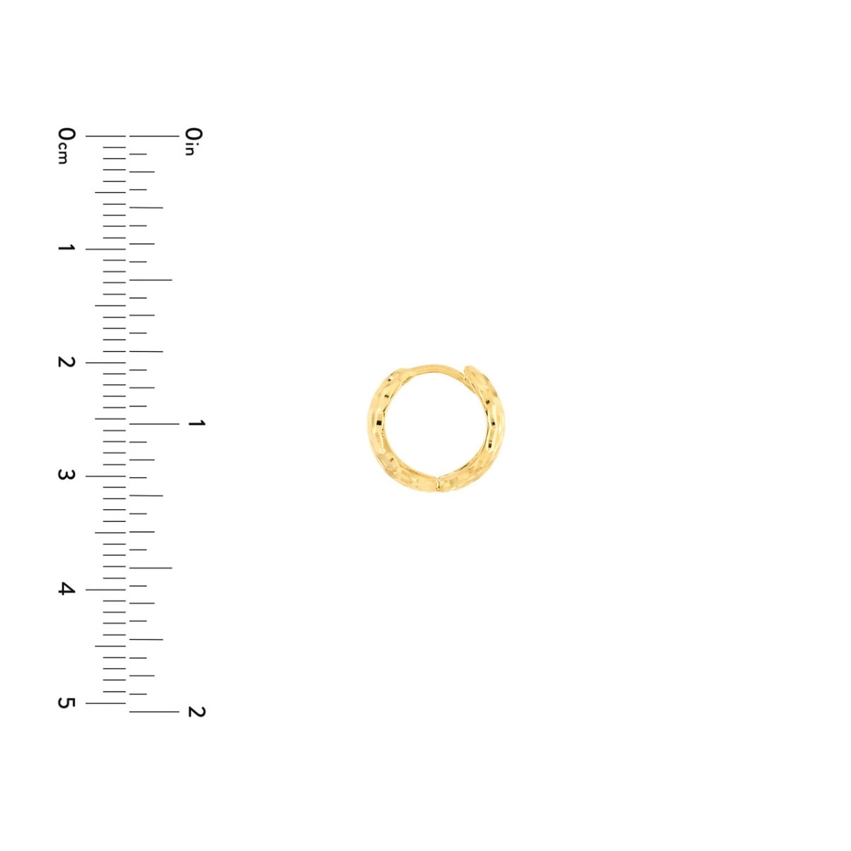 Slim Hammered Gold Huggies view 4