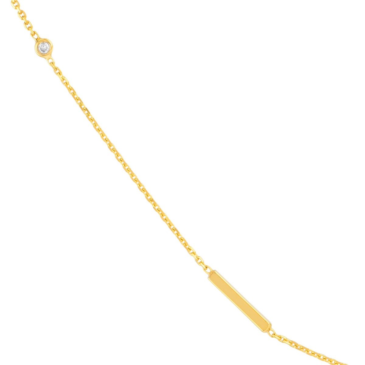 Diamond and Bar Gold Necklace - alternate view