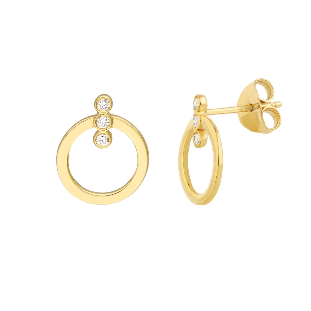 Diamond Bezel Bar Door Knocker Earrings view 1