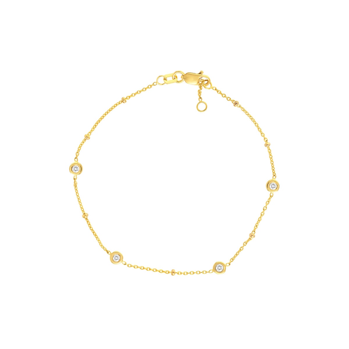 Diamond Bezels and Beads Bracelet view 1