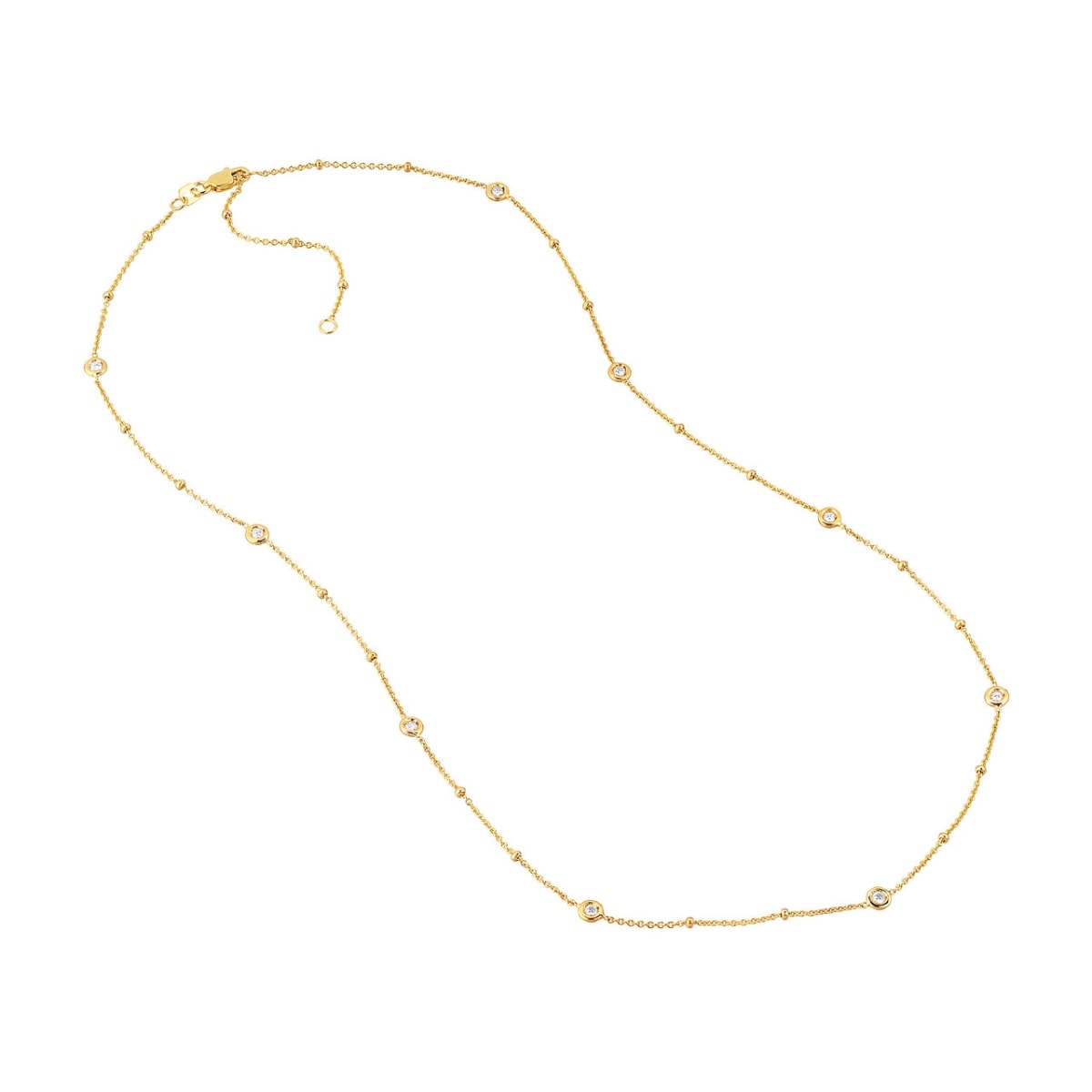 Diamond Bezels and Beads Necklace view 5