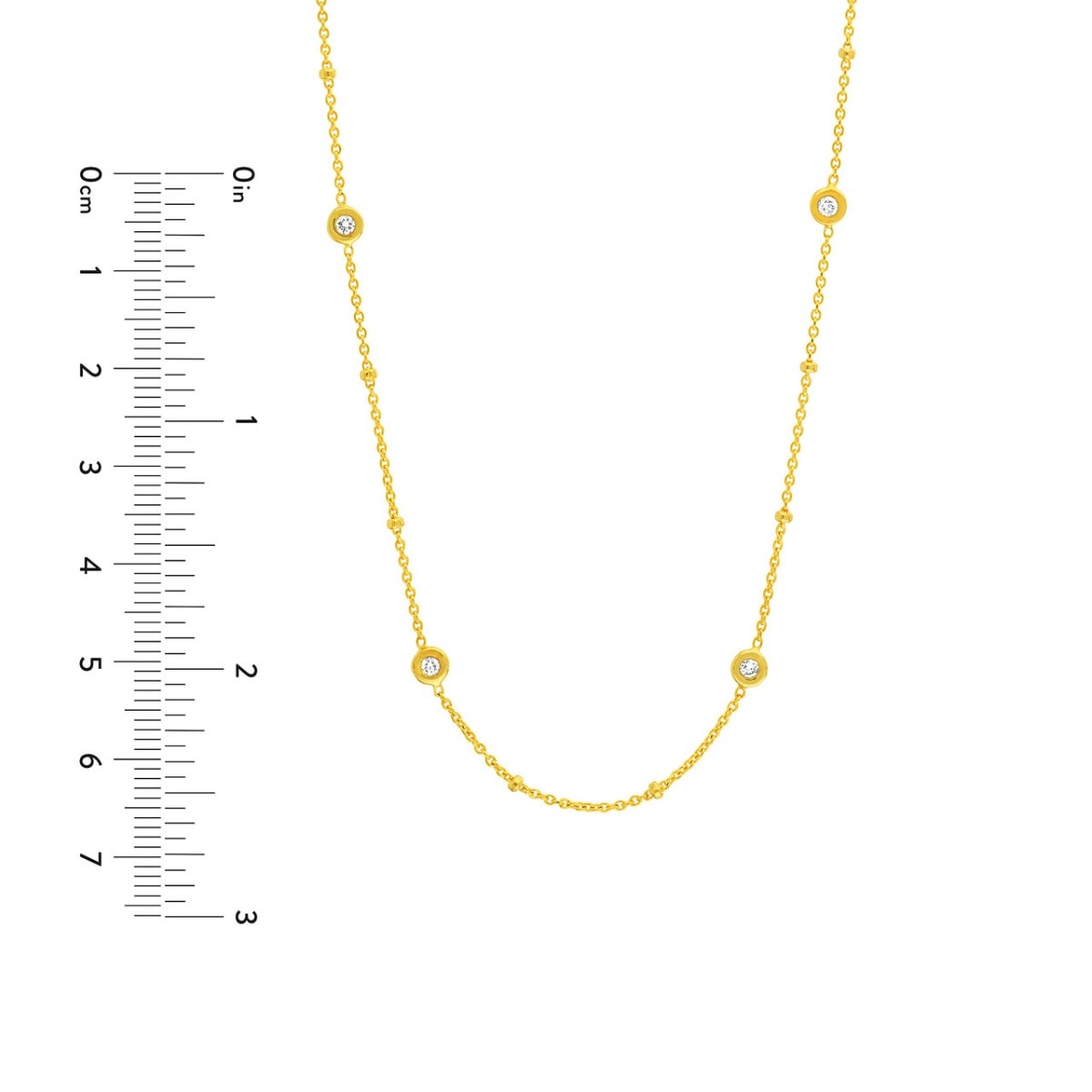 Diamond Bezels and Beads Necklace view 8