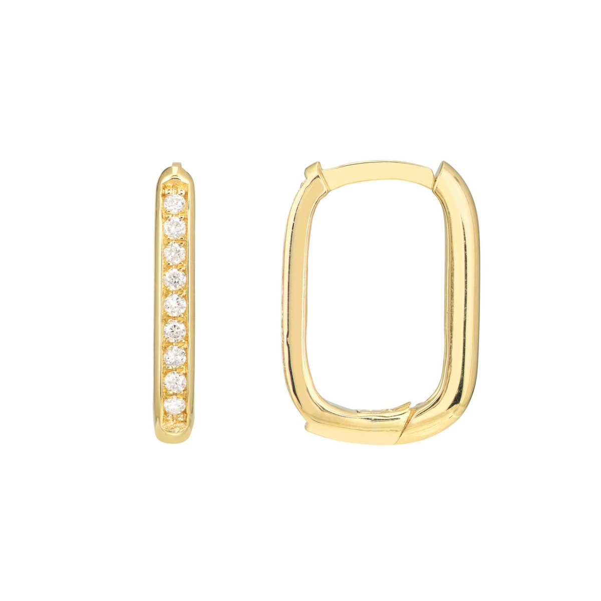 Diamond Channel 12mm Hoop Earrings view 1